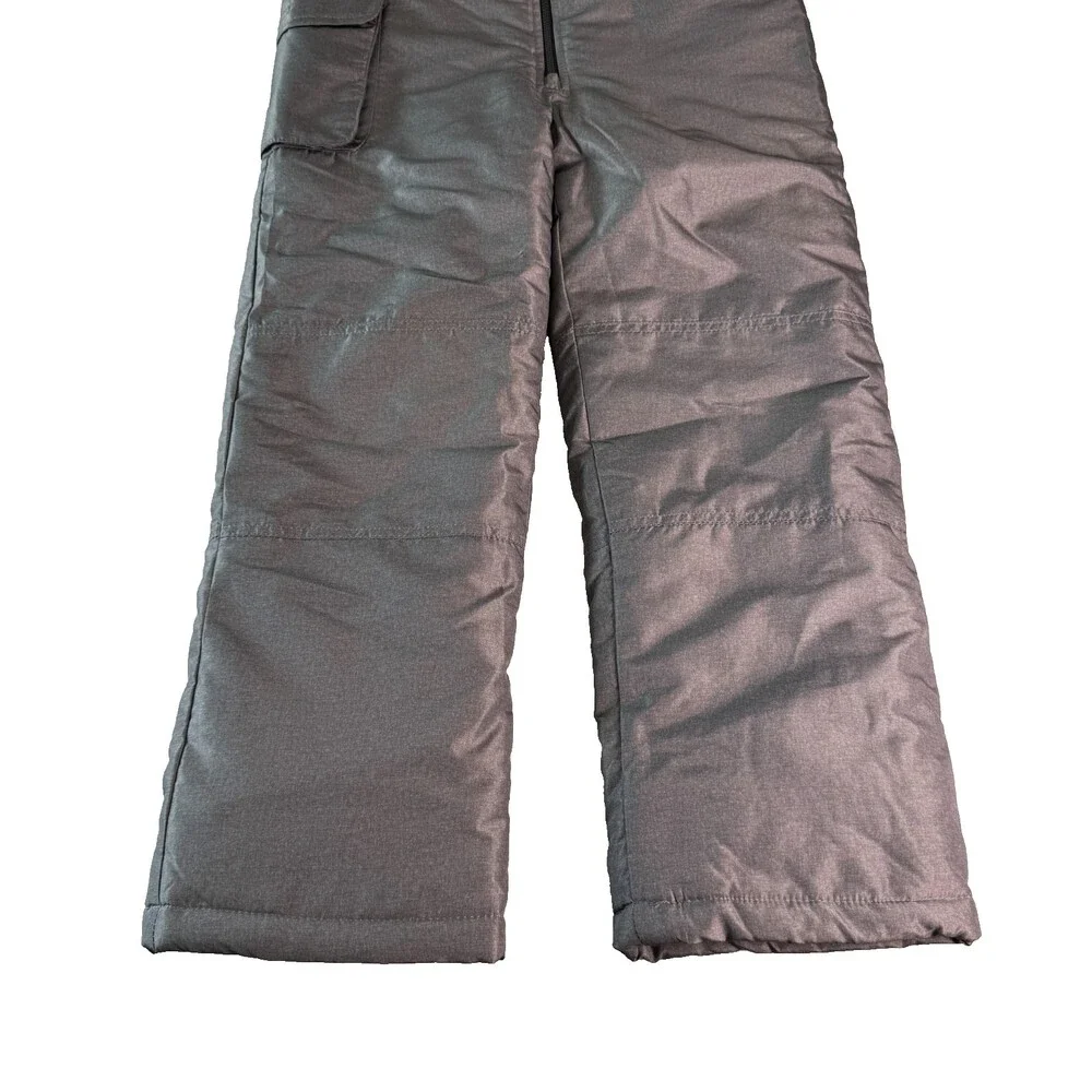 London Fog Girls Winter Ski Bibs Pants Size M 10-12 Gray Insulated Snow Pants